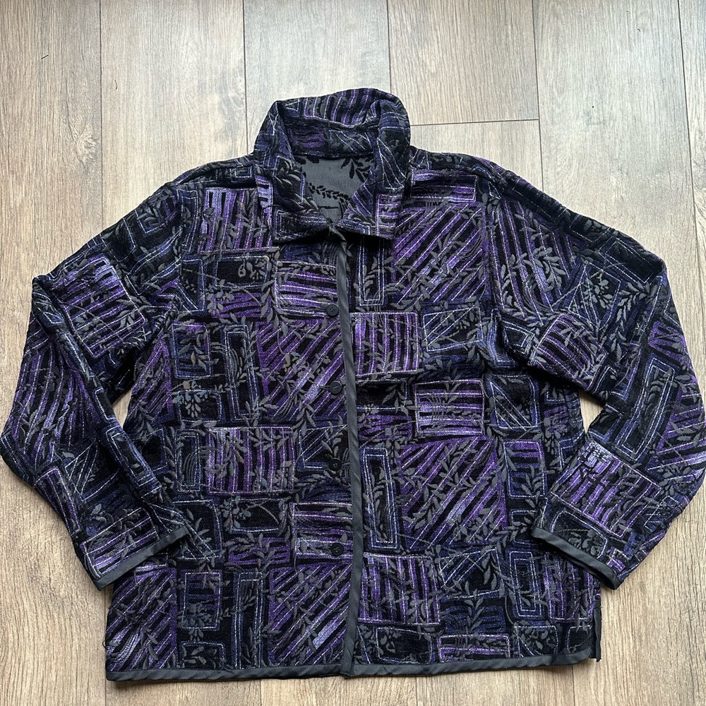 Black And Purple Patchwork Jacket - image 1
